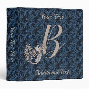 Dove Elegant Monogram Initial B Personalized Binder