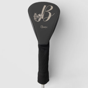 Dove Elegant Monogram Initial B Personalized Golf Head Cover