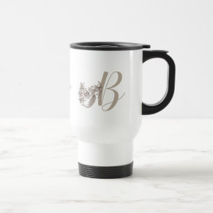 Dove Elegant Monogram Initial B Personalized Travel Mug