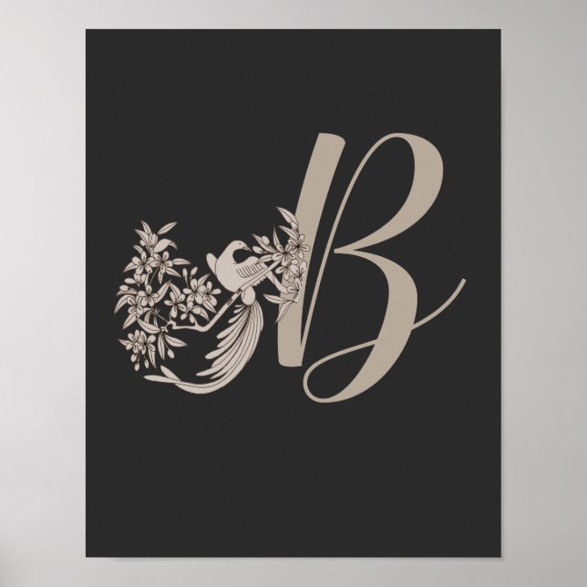 Dove Elegant Monogram Initial B  Poster (Front)