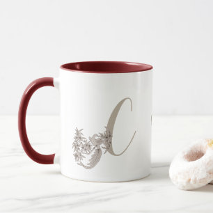 Dove Elegant Monogram Initial C Personalized Mug