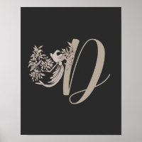 Dove Elegant Monogram Initial D