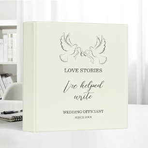 Dove & Engagement Ring Wedding Officiant Journal Binder