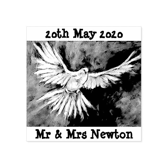 Dove Fine Art Rubber Stamp Wedding Christening (Imprint)