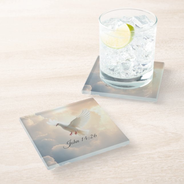 Dove Glass Coaster (Angled)