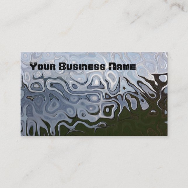 Dove Gray, Slate, Black Abstract Business Card (Front)