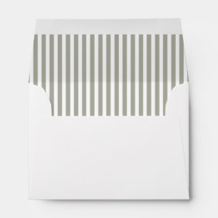 Dove Grey and White Cabana Stripes Envelopes