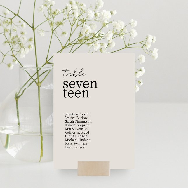 Dove Grey | Chic Modern Minimalist Wedding  Table Number (Creator Uploaded)