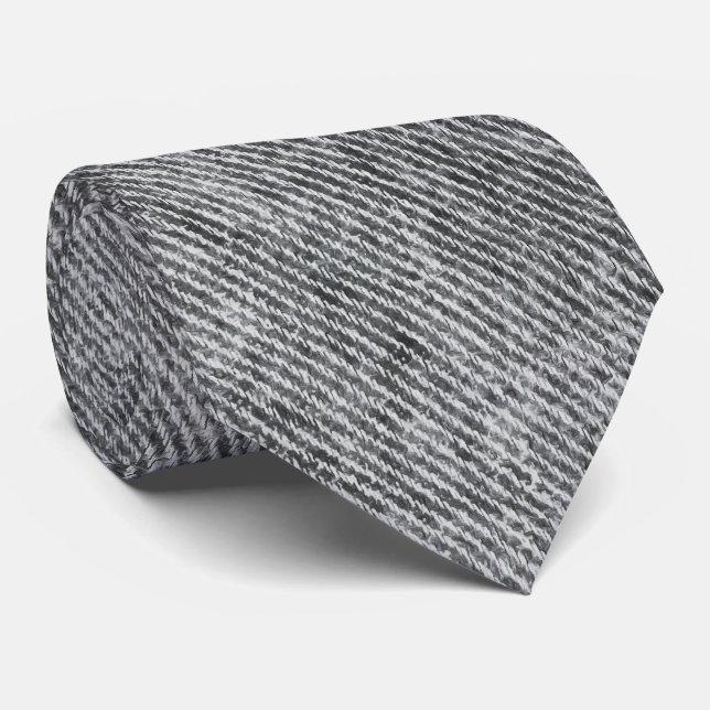 Dove Grey Denim Pattern Tie (Rolled)
