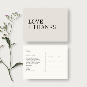 Dove Grey   Non-Photo Wedding Thank You Postcard