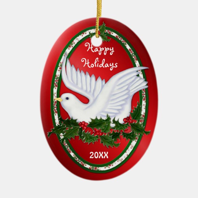 Dove & Holly Ornaments (Front)