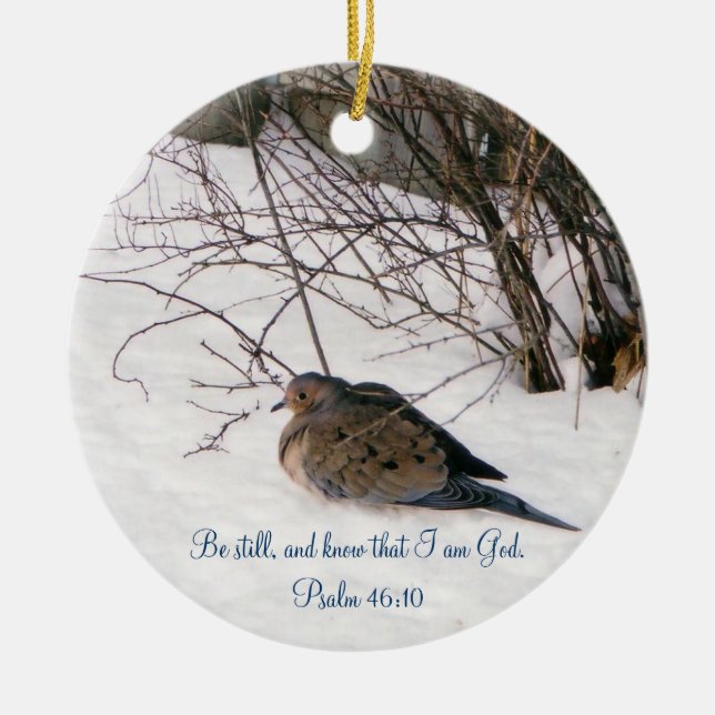 Dove in the Snow Ornament (Front)