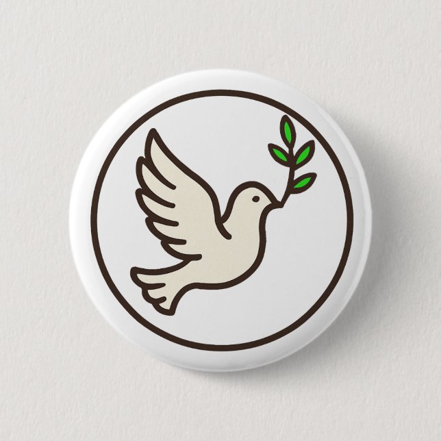 Dove Line-Art Button  (Front)