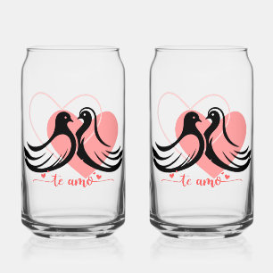 Dove love Drinkware Set Can Glass