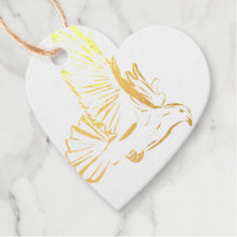 Dove Love Gold Heart Gift Tag