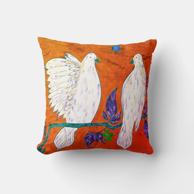 Dove Love Throw Pillow (Front)