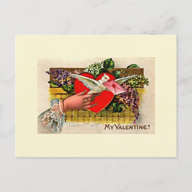 Dove Messenger Valentine Holiday Postcard (Front)