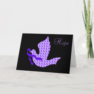 Dove of Hope Violet Ribbon - Hodgkin's Lymphoma Holiday Card