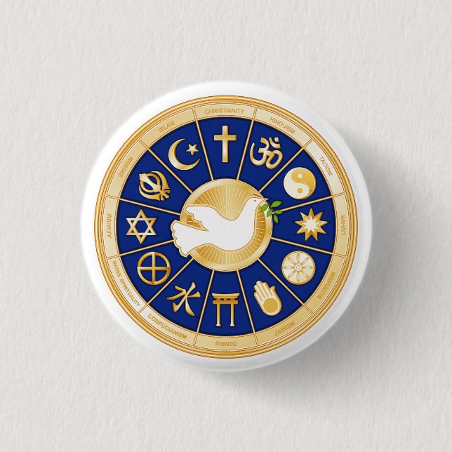 Dove of Peace 1 Inch Round Button (Front)