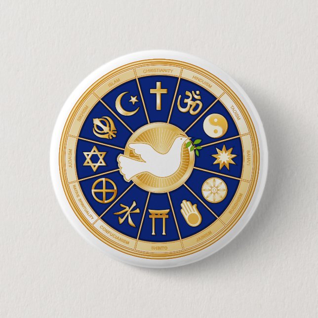 Dove of Peace 2 Inch Round Button (Front)