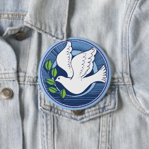 Dove of Peace 4 Inch Round Button