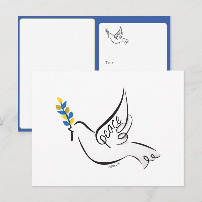 Dove of Peace announcement and save the date Postcard (Front/Back)