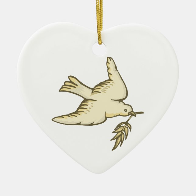 Dove of Peace Ceramic Ornament (Front)