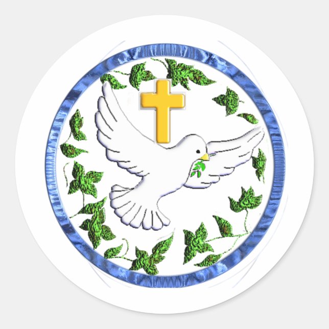 Dove of Peace Christian gifts Classic Round Sticker (Front)
