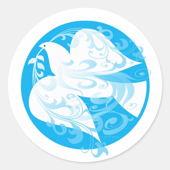 Dove of Peace Classic Round Sticker (Front)