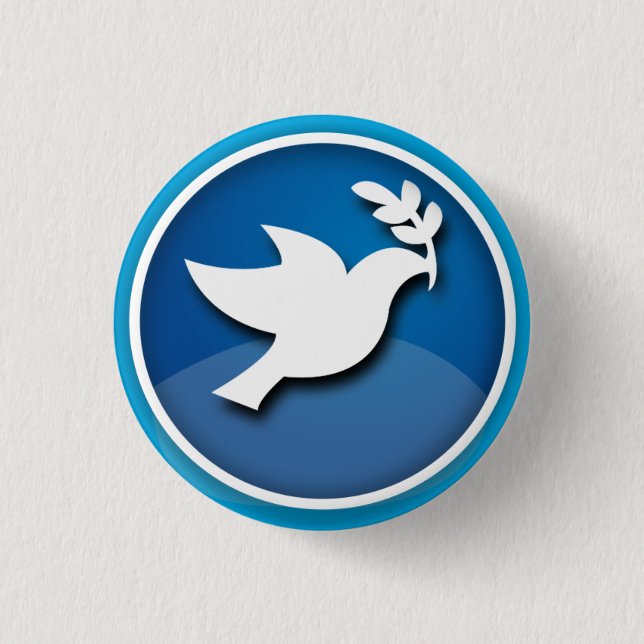 Dove of Peace Design - 1 Inch Round Button (Front)