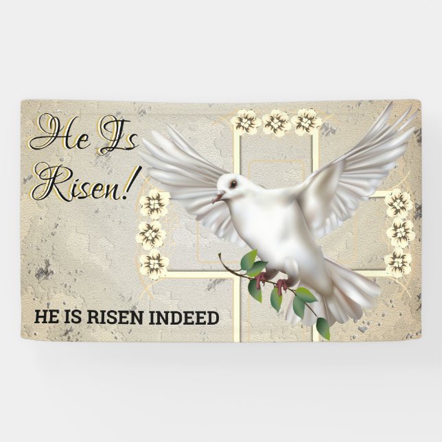 Dove of Peace Easter Church Banner (Horizontal)