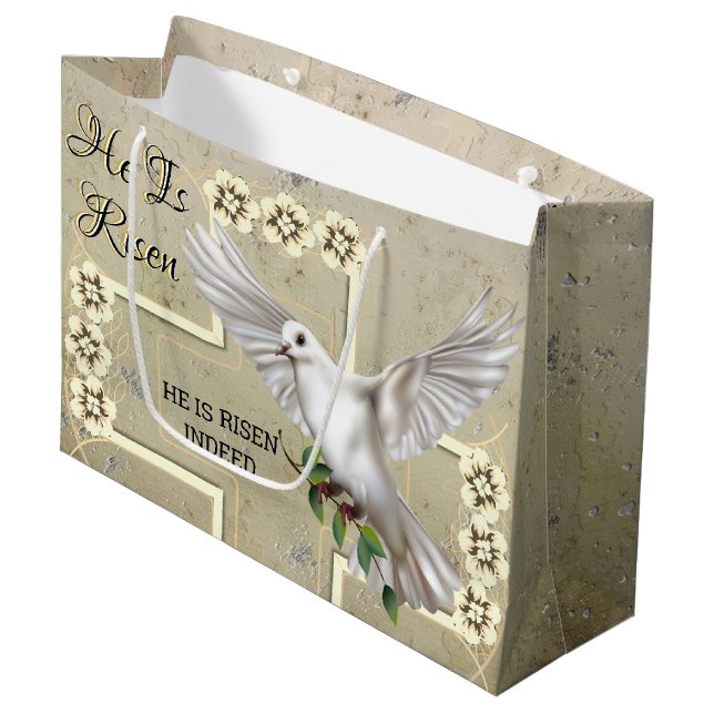 Dove of Peace Easter Large Gift Bag (Front Angled)