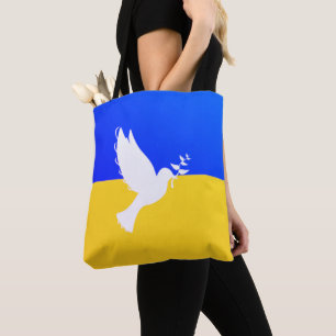 Dove of Peace - Flag of Ukraine - Freedom - Peace Tote Bag