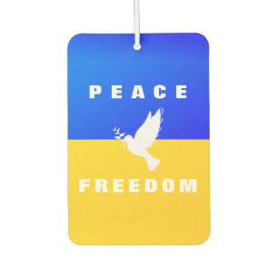 Dove of Peace - Flag of Ukraine - Peace - Freedom  Air Freshener