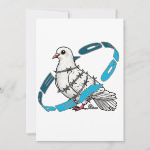 Dove of peace in Barbed Wire Embrace Invitation