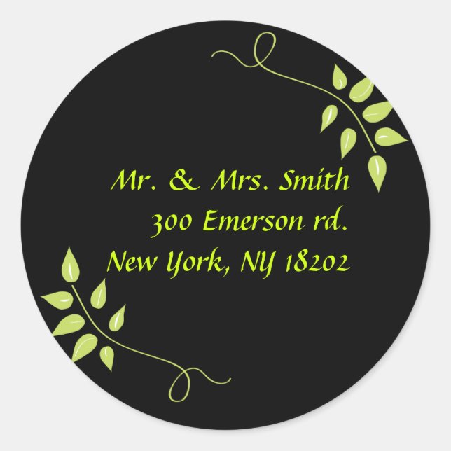 Dove of Peace Leaf Return Address Sticker Seal (Front)