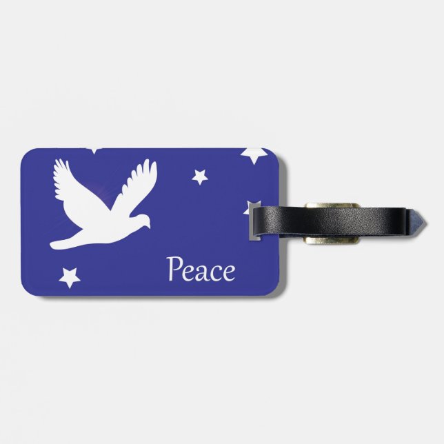 dove of peace luggage tag (Back Horizontal)