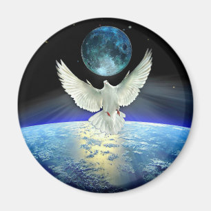 Dove of Peace over Planet Earth Magnet