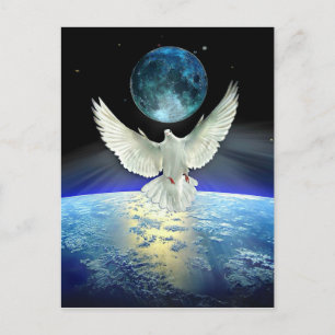 Dove of Peace over Planet Earth Postcard