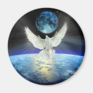 Dove of Peace over Planet Earth Sunrise Magnet