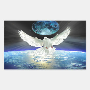 Dove of Peace over Planet Earth Sunrise Sticker