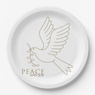 Dove of peace paper plate