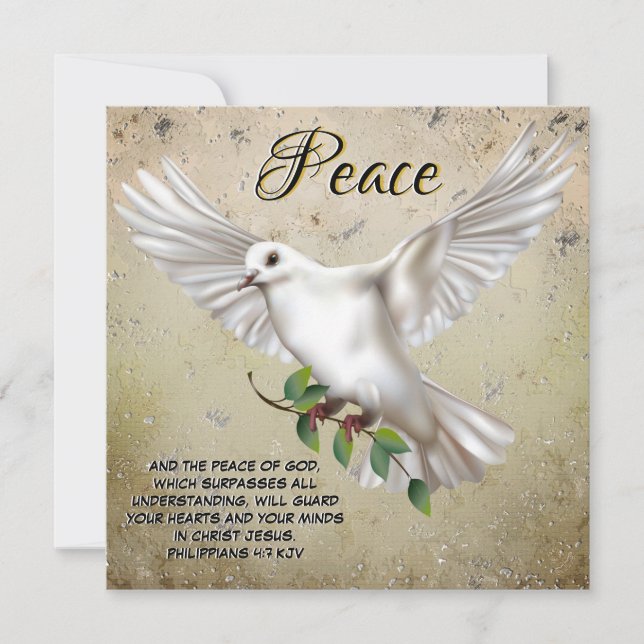 Dove of Peace Personalized Scripture Verse Card (Front)