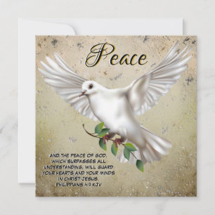 Dove of Peace Personalized Scripture Verse Card