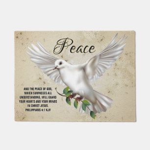 Dove of Peace Personalized Scripture Verse Doormat