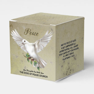 Dove of Peace Personalized Scripture Verse Favor Box