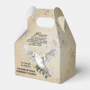 Dove of Peace Personalized Scripture Verse Favor Box