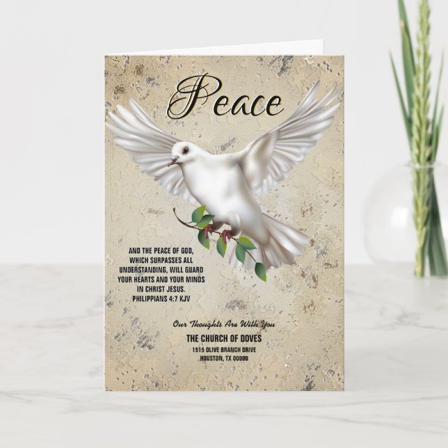 Dove of Peace Personalized Scripture Verse Program (Front)
