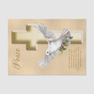 Dove of Peace Personalized Scripture Verse Tissue Paper