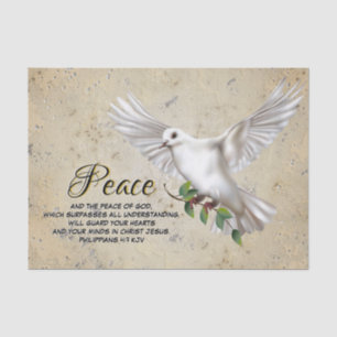 Dove of Peace Personalized Scripture Verse Tissue Paper